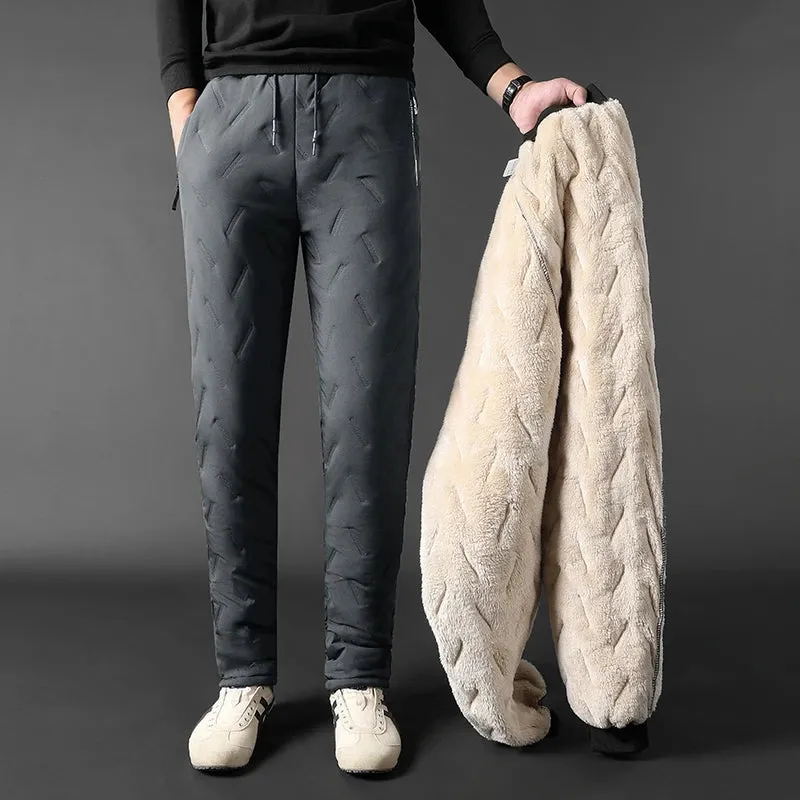 Obsidian Phoenix Winter Sweatwear - Plush Thick Fleece Sweatpants with Lambswool for Men