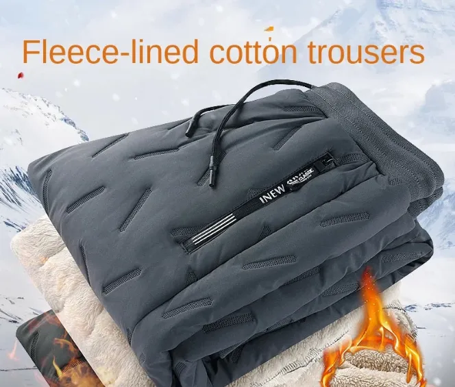 Obsidian Phoenix Winter Sweatwear - Plush Thick Fleece Sweatpants with Lambswool for Men