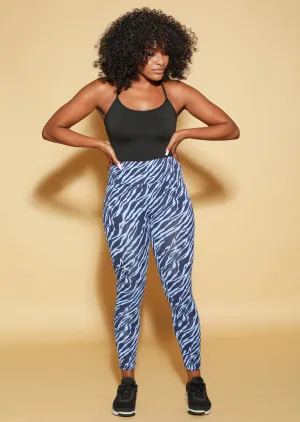 Okapi Leggings Black/Blue Striped