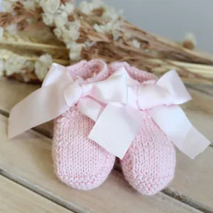 Organic cotton booties in pink