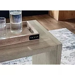 Over the Ottoman Cocktail Table in Warm Gray