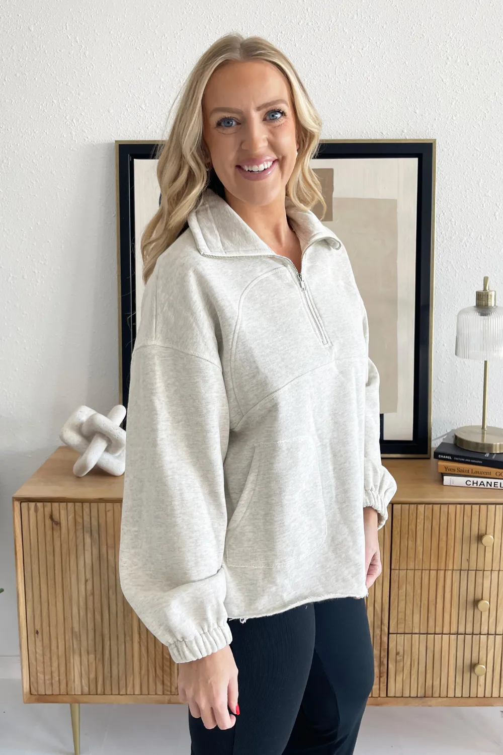 Oversized Half-Zip Sweatshirt