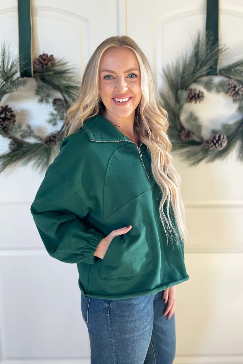 Oversized Half-Zip Sweatshirt