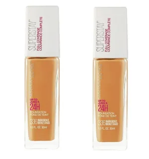 Pack of 2 Maybelline New York Superstay Full Coverage 24HR Liquid Foundation, Warm Bronze 336