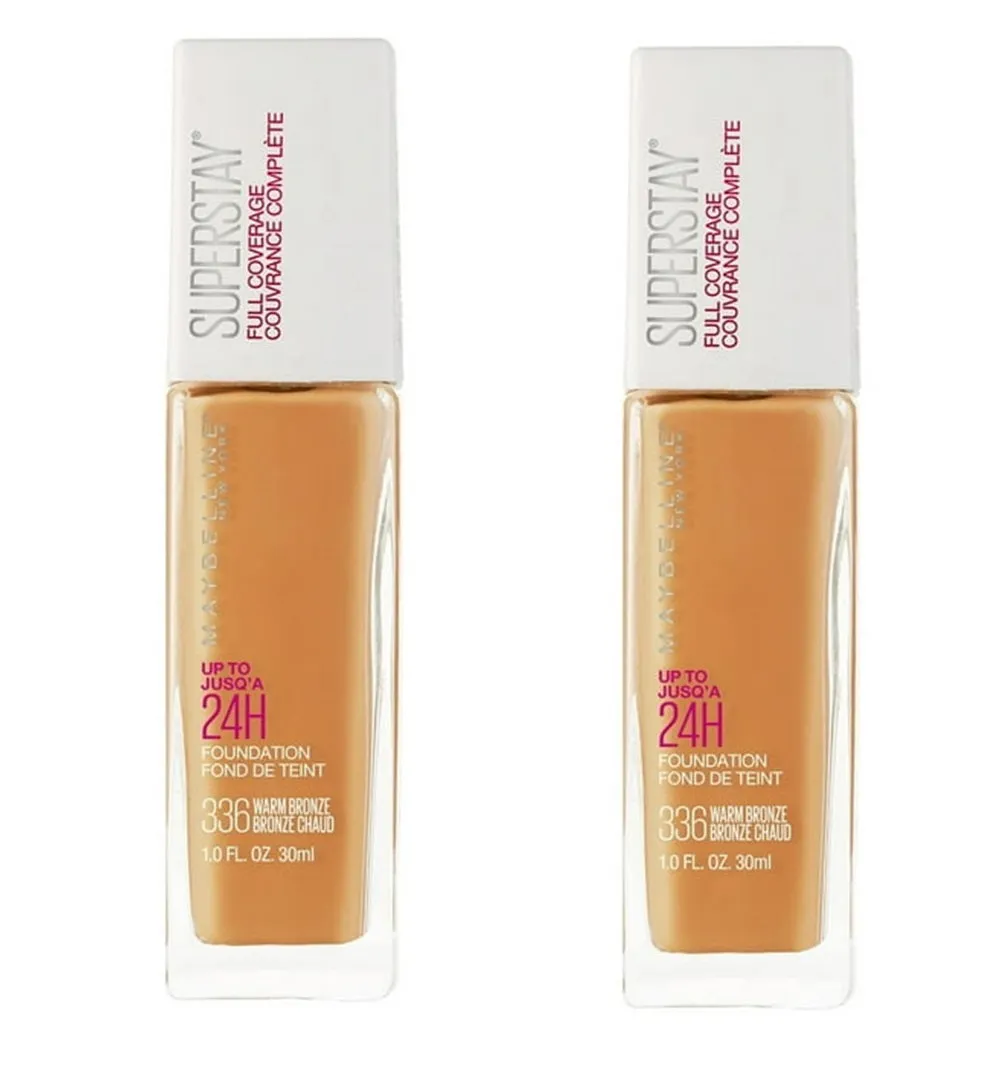 Pack of 2 Maybelline New York Superstay Full Coverage 24HR Liquid Foundation, Warm Bronze 336