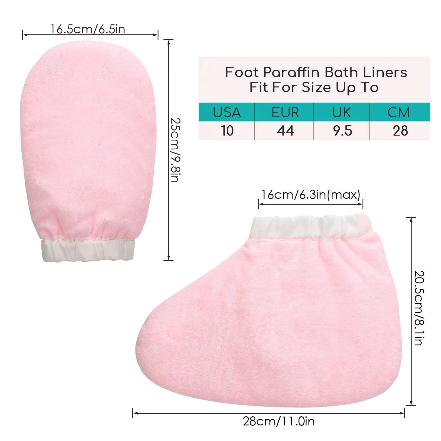 Paraffin Wax Mitts and Booties, Segbeauty Wax Bath Liners, Snug Elastic Opening Insulated Terry Cloth Mittens for Hand and Foot, Gloves and Booties for Paraffin Warmers SPA Heated thera-py