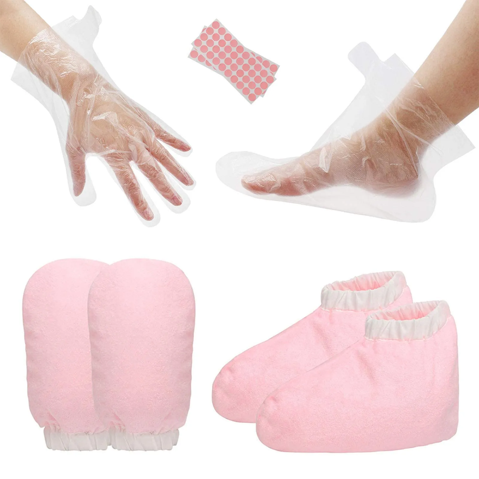 Paraffin Wax Mitts and Booties, Segbeauty Wax Bath Liners, Snug Elastic Opening Insulated Terry Cloth Mittens for Hand and Foot, Gloves and Booties for Paraffin Warmers SPA Heated thera-py