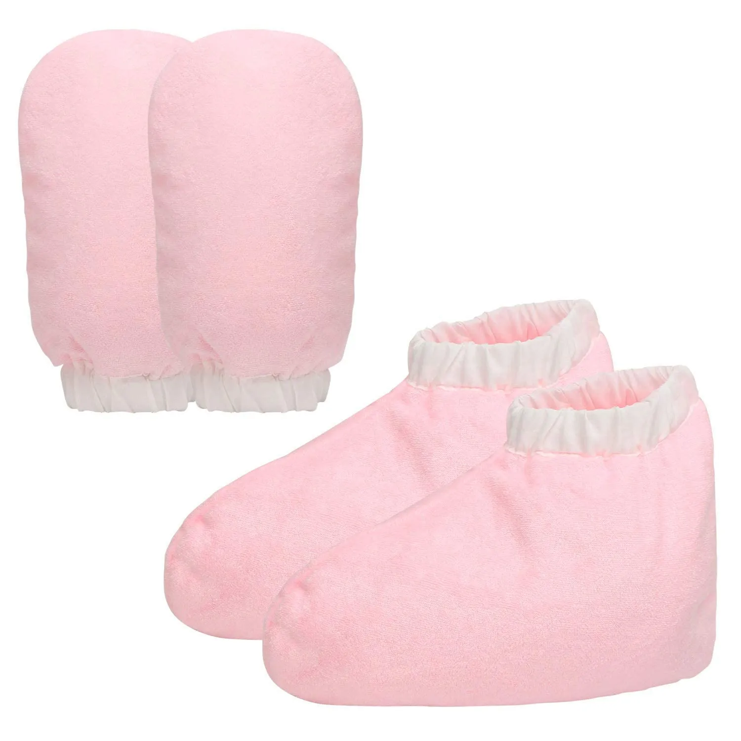 Paraffin Wax Mitts and Booties, Segbeauty Wax Bath Liners, Snug Elastic Opening Insulated Terry Cloth Mittens for Hand and Foot, Gloves and Booties for Paraffin Warmers SPA Heated thera-py