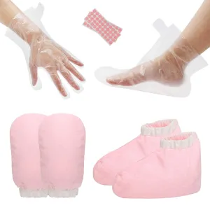 Paraffin Wax Mitts and Booties, Segbeauty Wax Bath Liners, Snug Elastic Opening Insulated Terry Cloth Mittens for Hand and Foot, Gloves and Booties for Paraffin Warmers SPA Heated thera-py