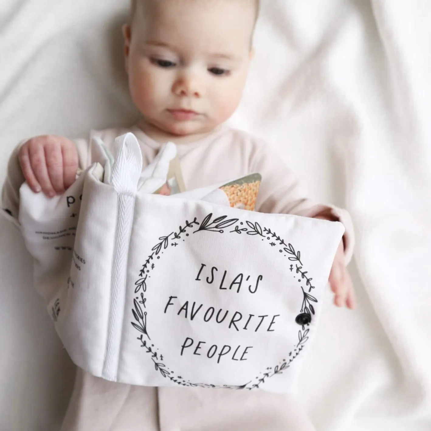Personalised photo soft crinkle baby book - 5 photos