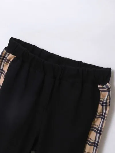 Plaid Long Sleeve Hoodie and Pants Set