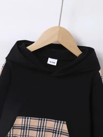 Plaid Long Sleeve Hoodie and Pants Set