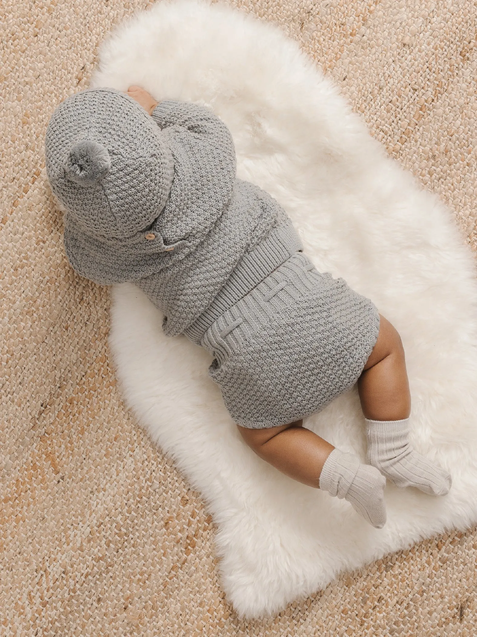 QUINCY MAE KNIT TIE BLOOMERS DUSTY BLUE