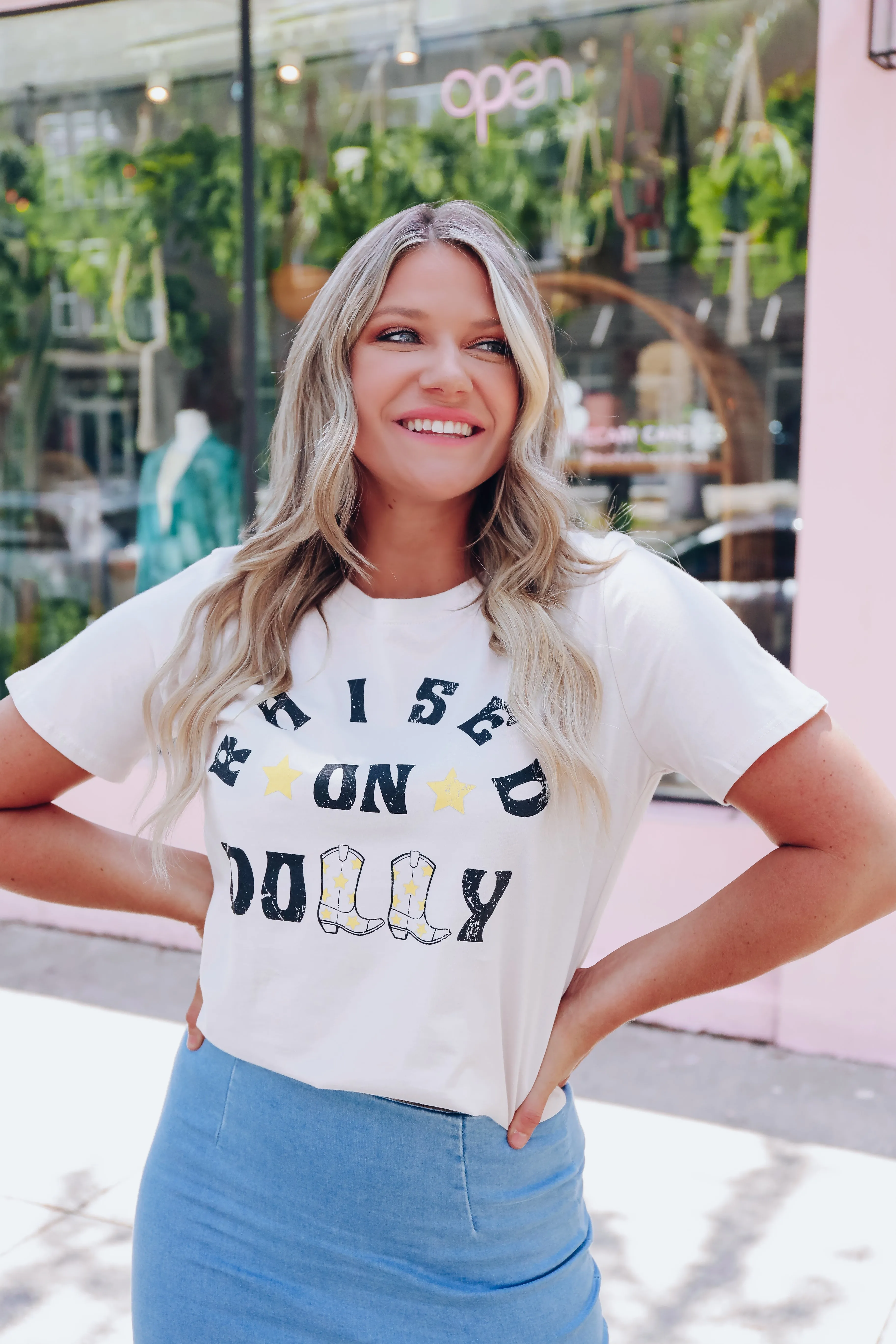 "Raised On Dolly" Graphic Tee - Sand