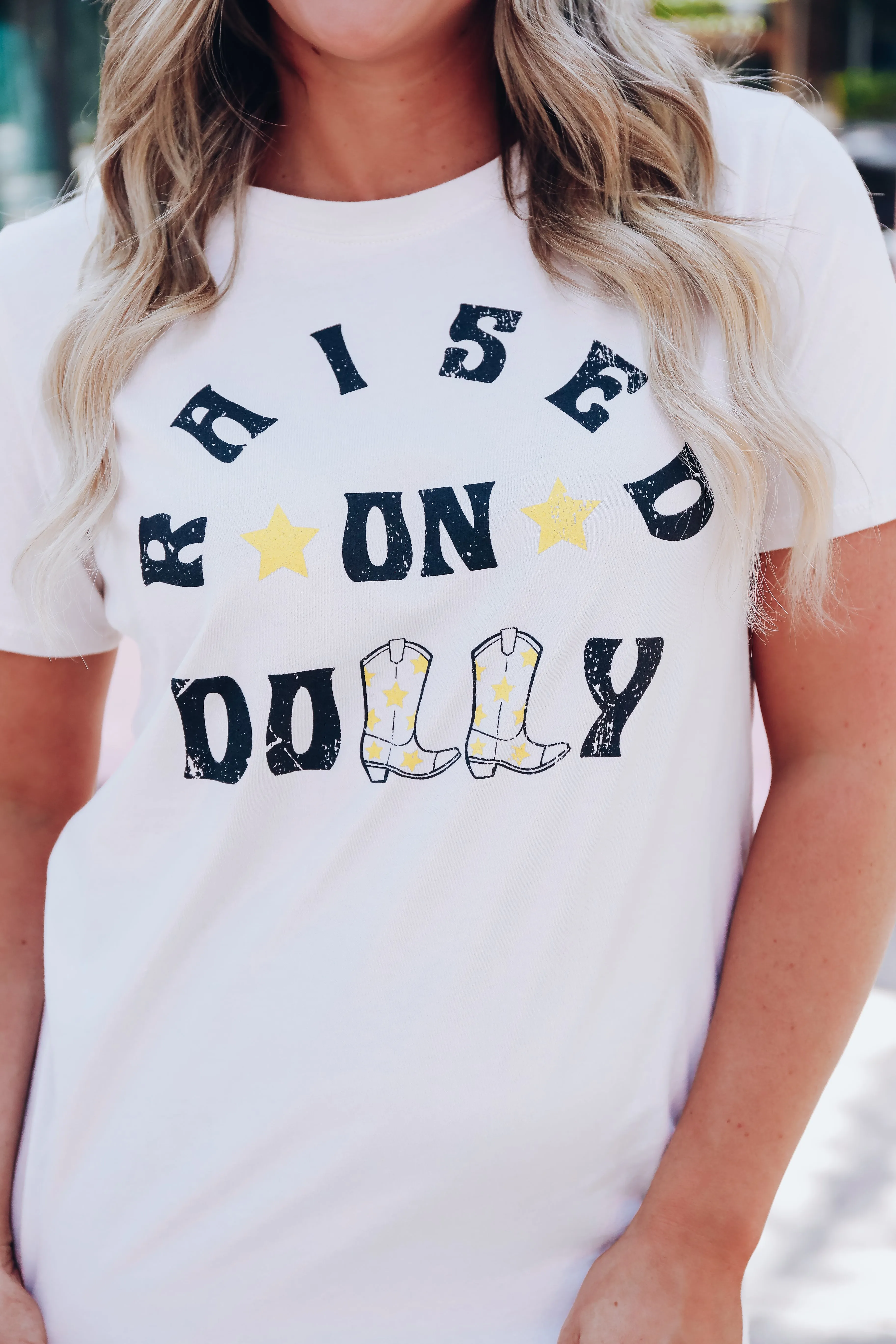 "Raised On Dolly" Graphic Tee - Sand