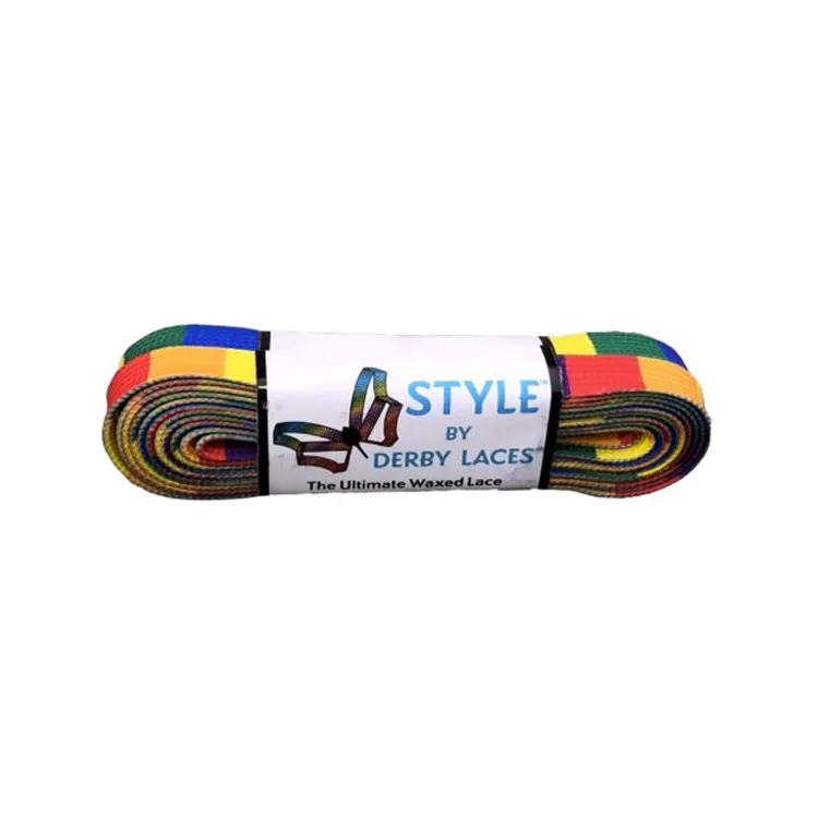 rainbow block WAXED LACES