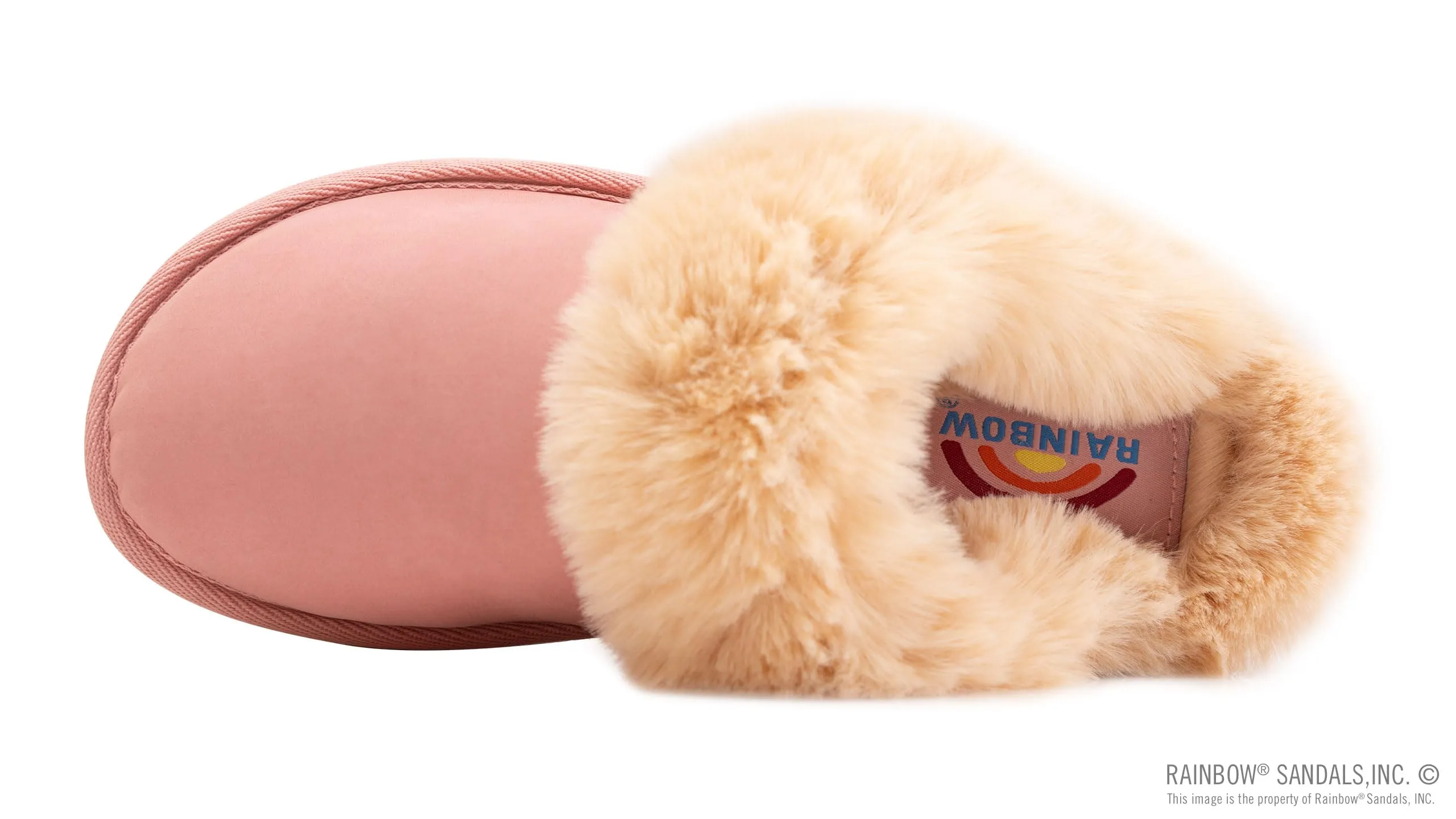 Rainbow Sandals Women's Sunset Snugs Premier Leather Pink Cream Slipper