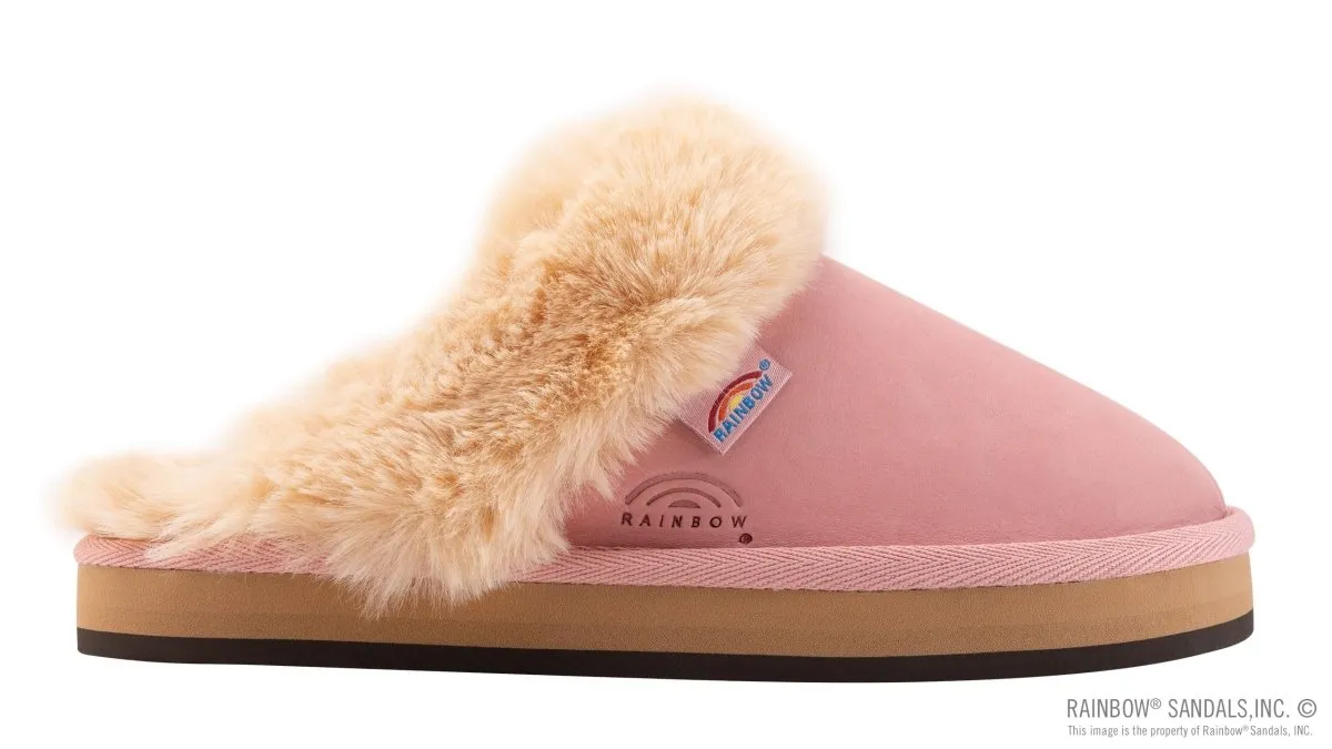 Rainbow Sandals Women's Sunset Snugs Premier Leather Pink Cream Slipper
