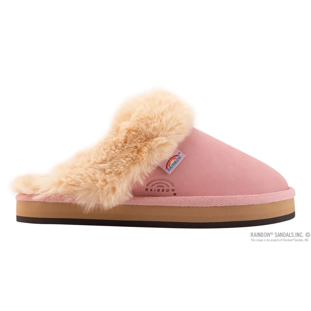 Rainbow Sandals Women's Sunset Snugs Premier Leather Pink Cream Slipper