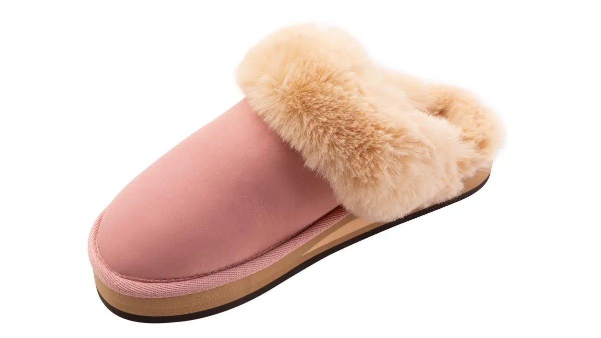 Rainbow Sandals Women's Sunset Snugs Premier Leather Pink Cream Slipper