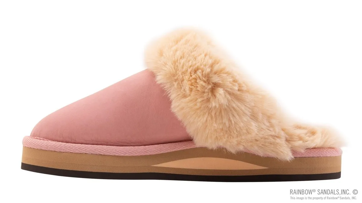 Rainbow Sandals Women's Sunset Snugs Premier Leather Pink Cream Slipper