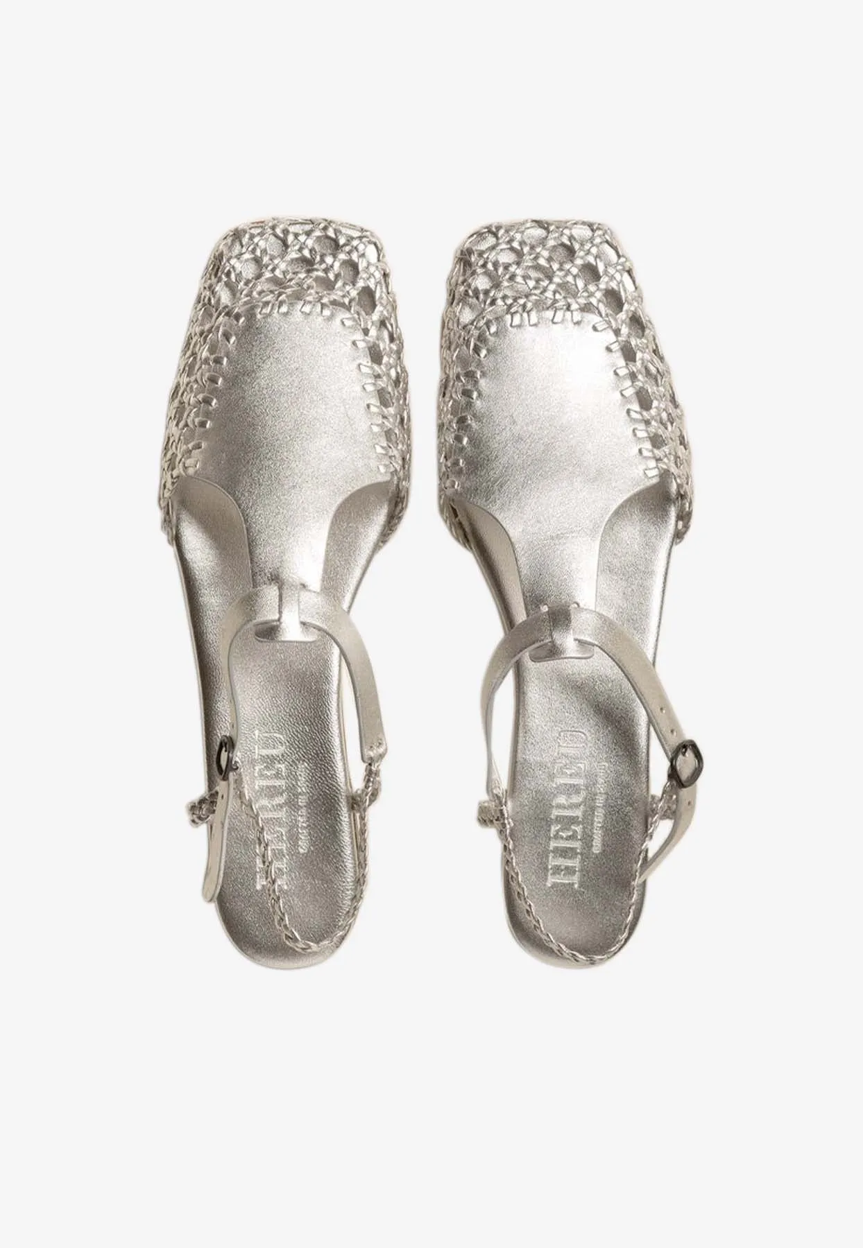 Reixa Metallic Woven T-bar Sandals