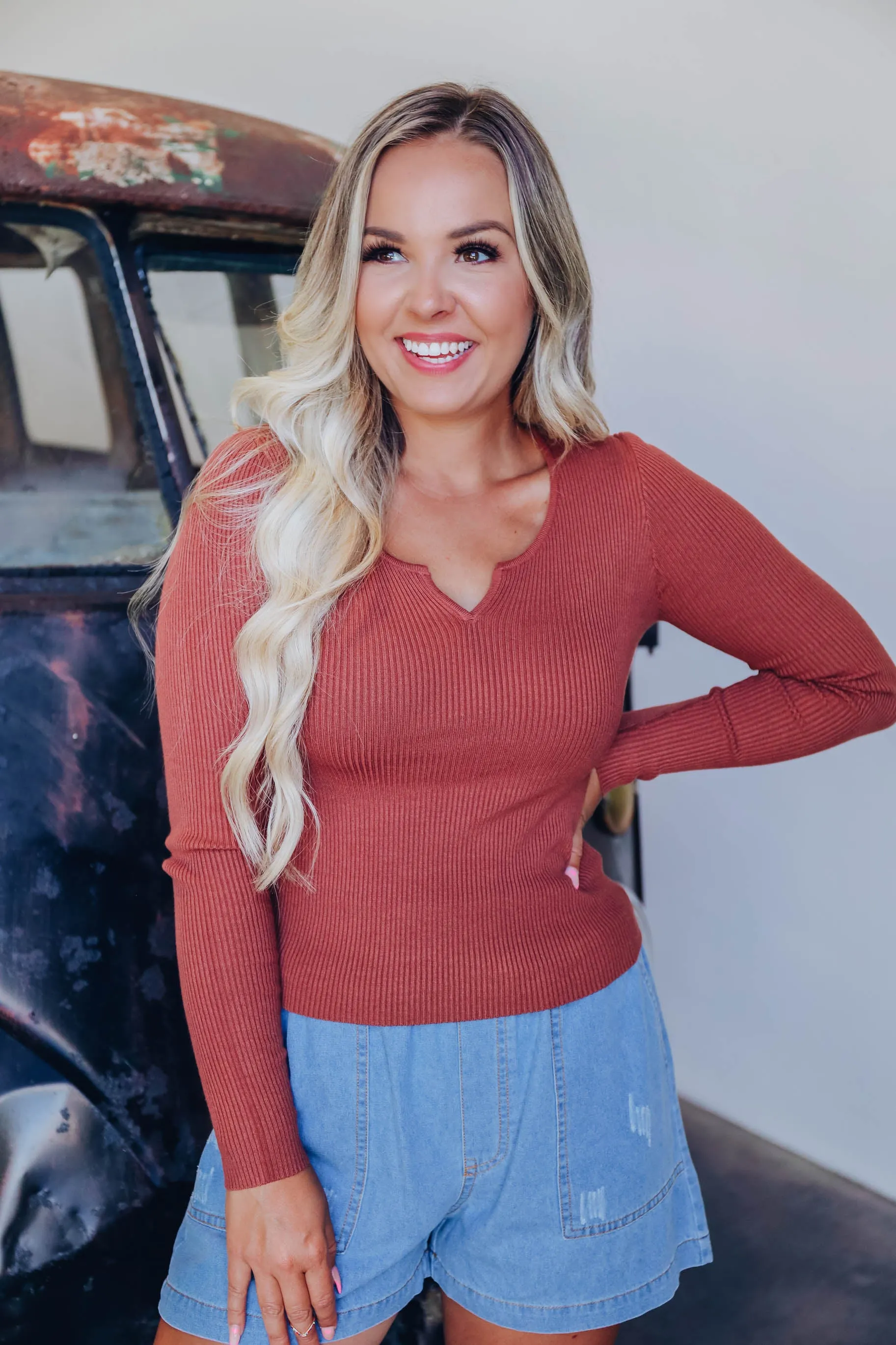 Revere Ribbed Sweater - Marsala