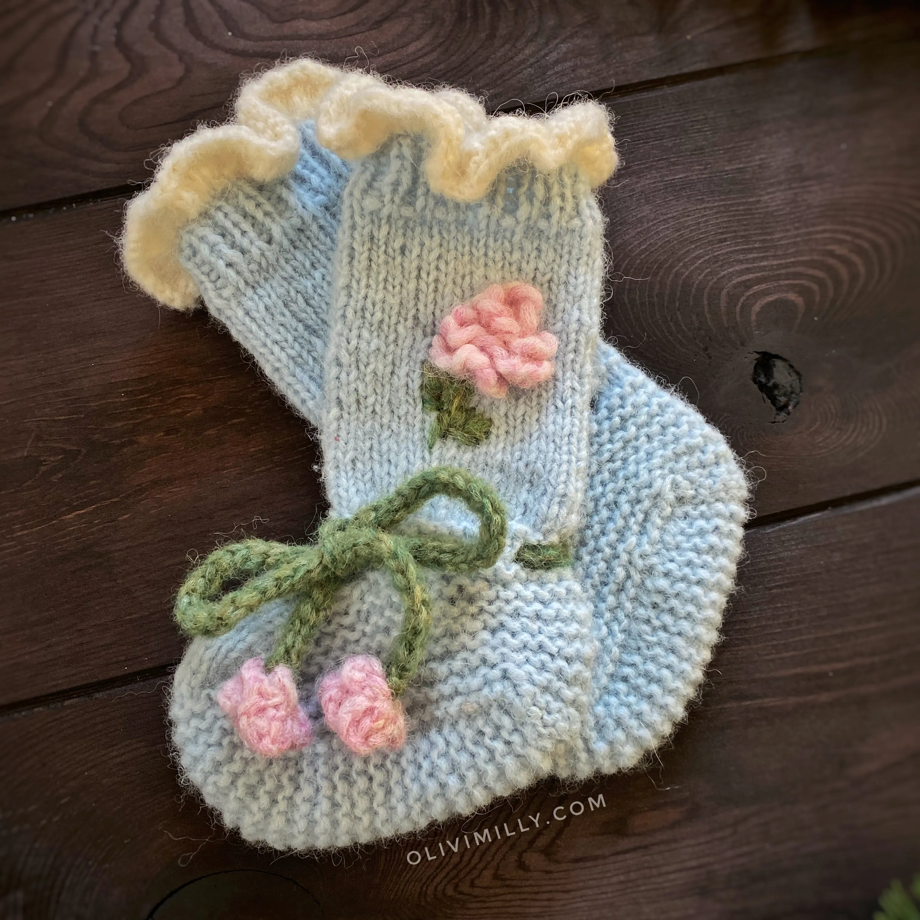 Roses Booties | Blue
