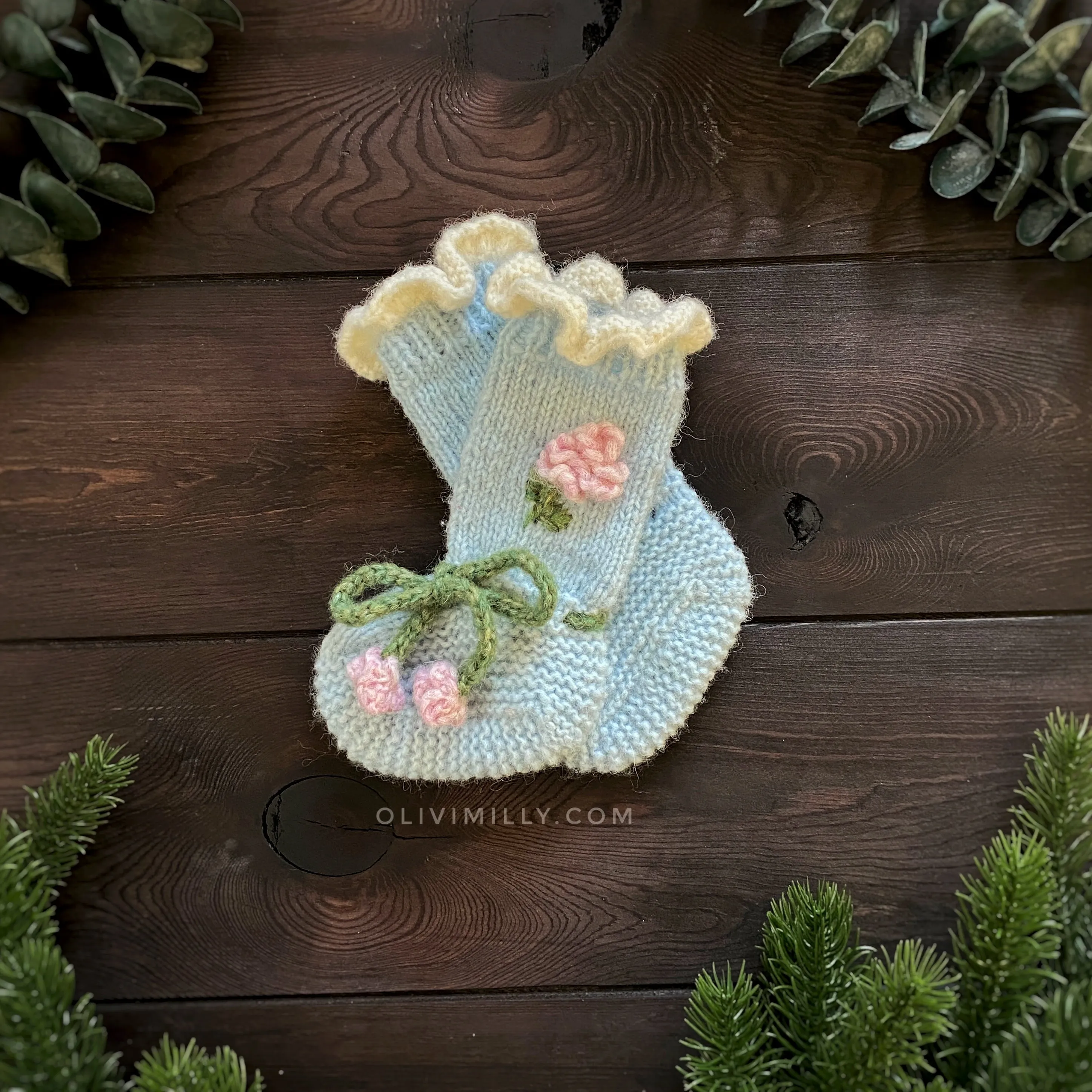 Roses Booties | Blue