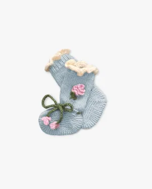 Roses Booties | Blue