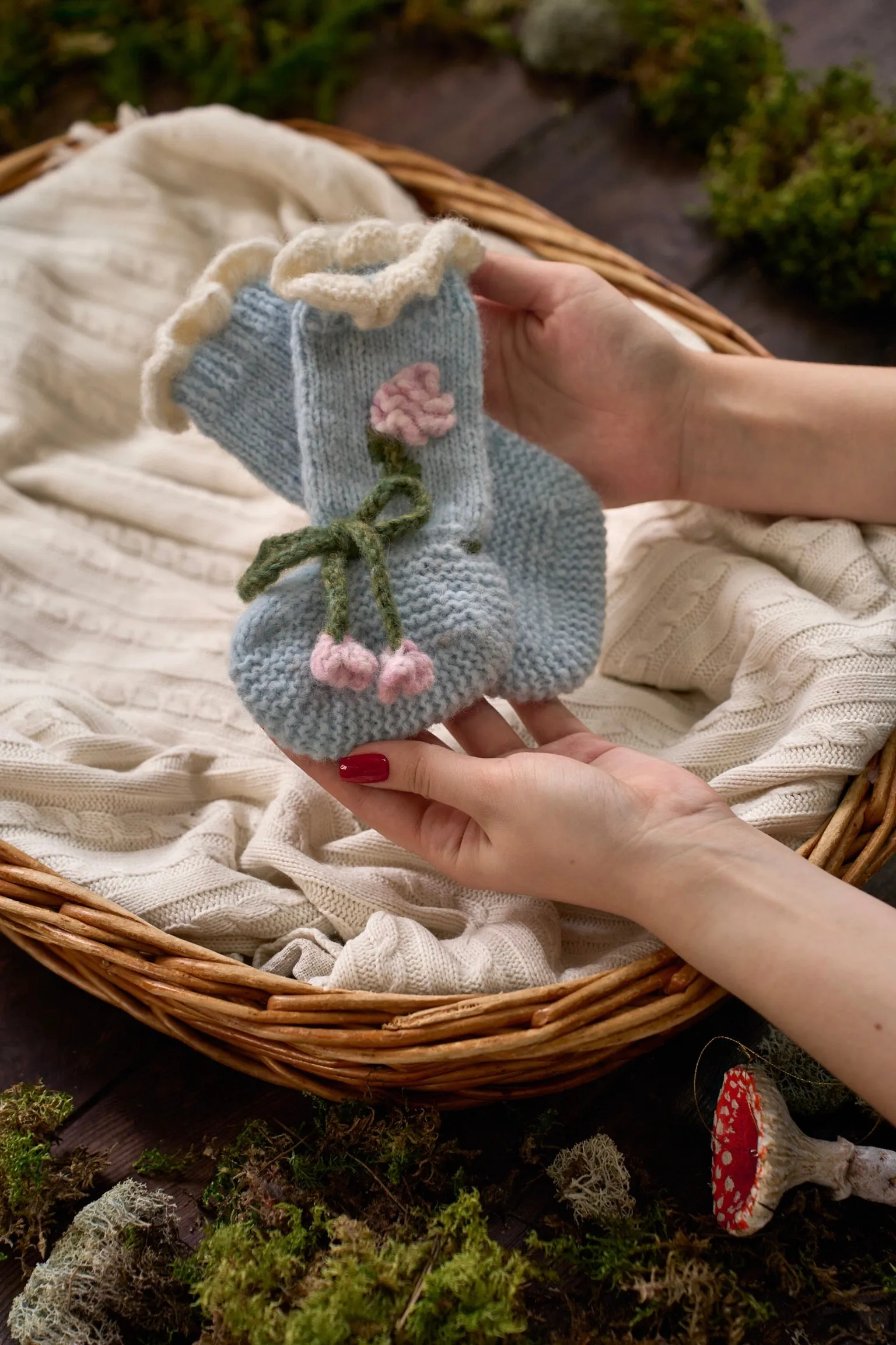 Roses Booties | Blue