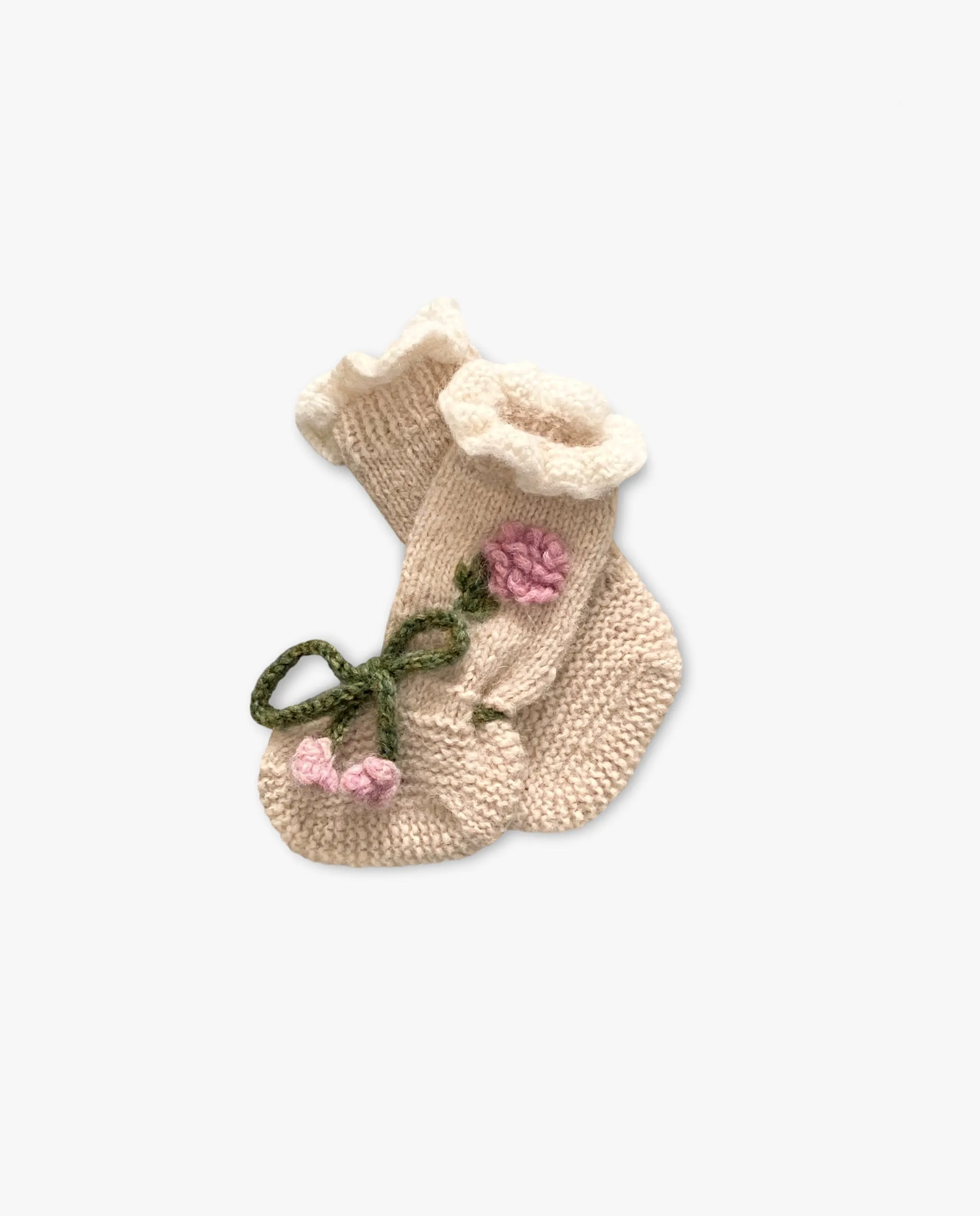 Roses Booties |wheat| in stock (9-12m)