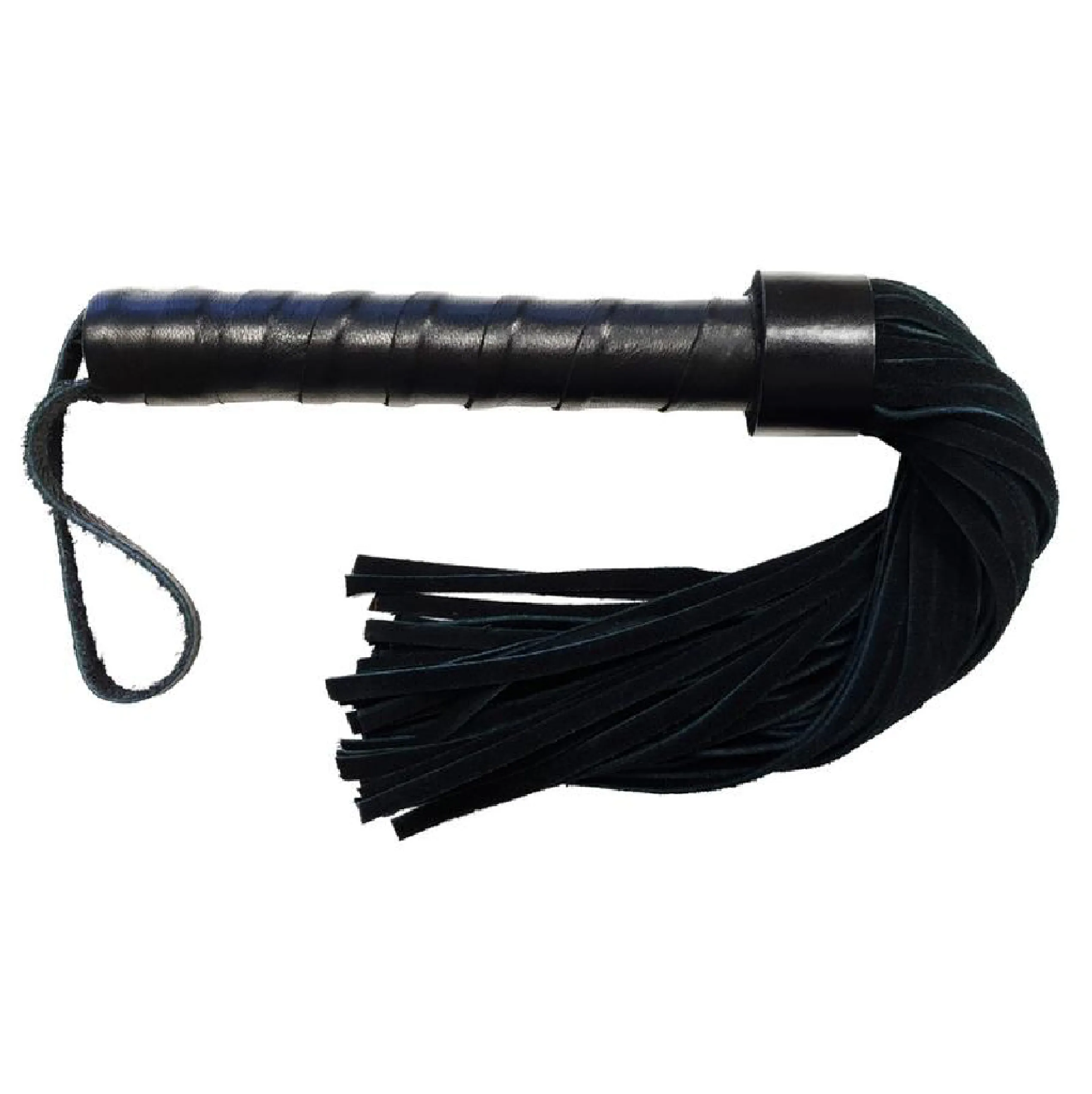 Rouge Leather Handle Suede Flogger - Black