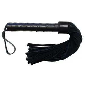 Rouge Leather Handle Suede Flogger - Black