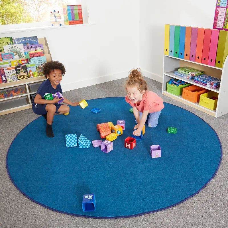 Round Carpet 2m - Blue