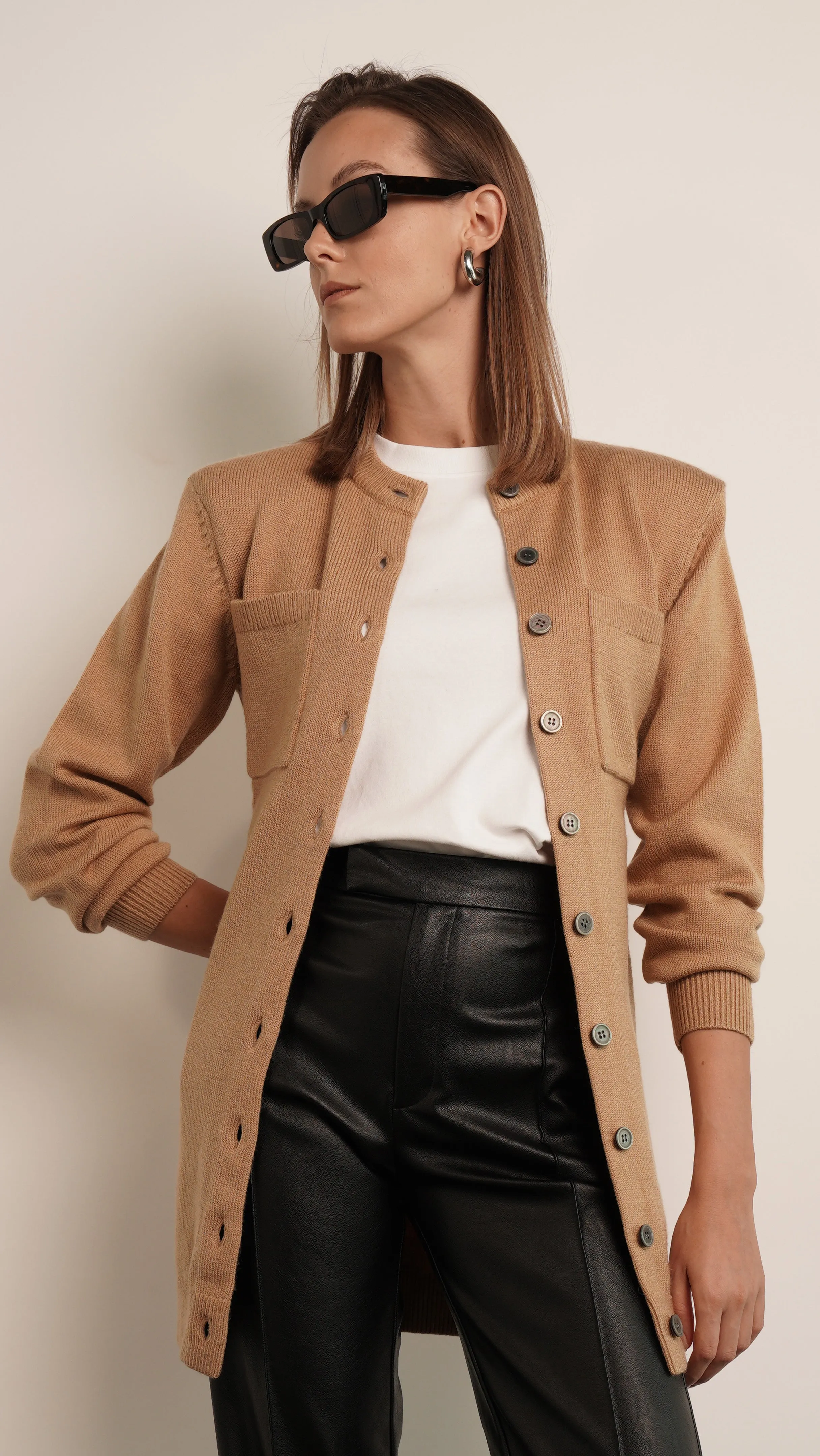 SADIE CARDIGAN DRESS - CAMEL