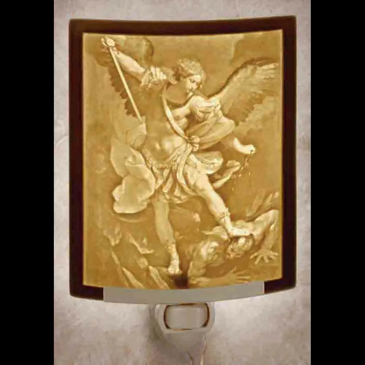 Saint Michael Porcelain Night Light Curved 5 1/2"