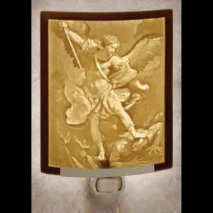 Saint Michael Porcelain Night Light Curved 5 1/2"