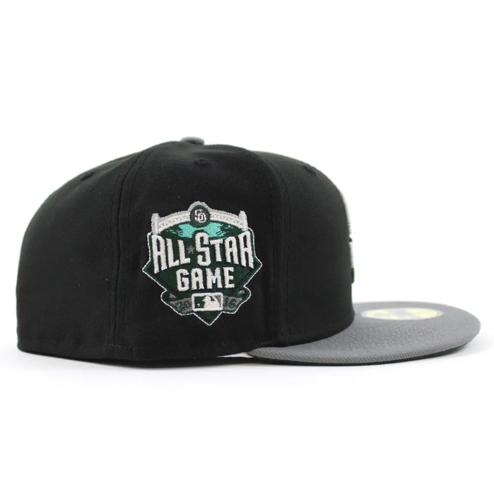 San Diego Padres 2016 All-Star Game New Era Fitted 59Fifty Hat (GITD Black Stone gray Dark Green Under Brim)
