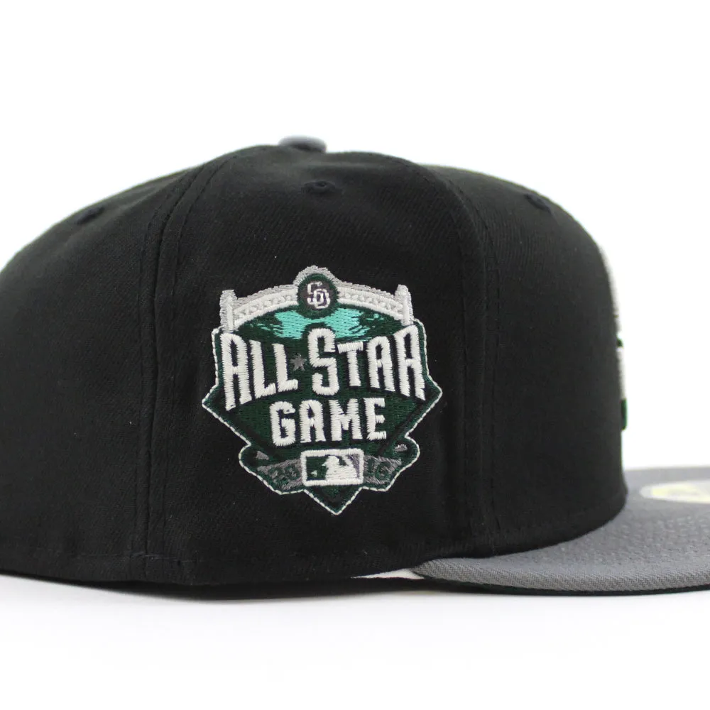 San Diego Padres 2016 All-Star Game New Era Fitted 59Fifty Hat (GITD Black Stone gray Dark Green Under Brim)