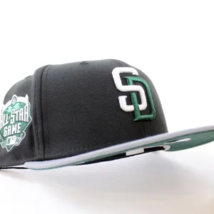San Diego Padres 2016 All-Star Game New Era Fitted 59Fifty Hat (GITD Black Stone gray Dark Green Under Brim)