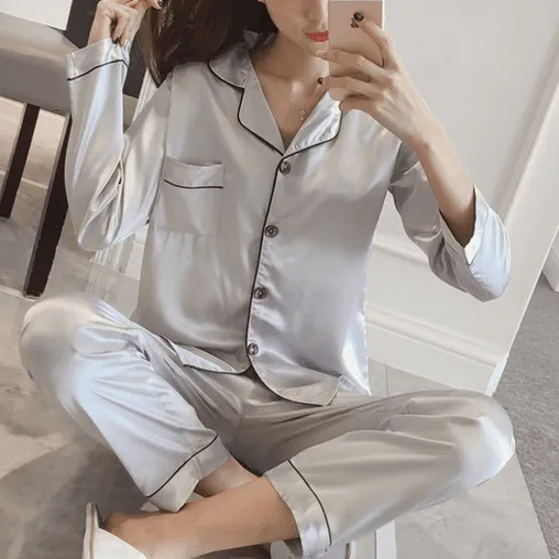 Satin Long PJ Set