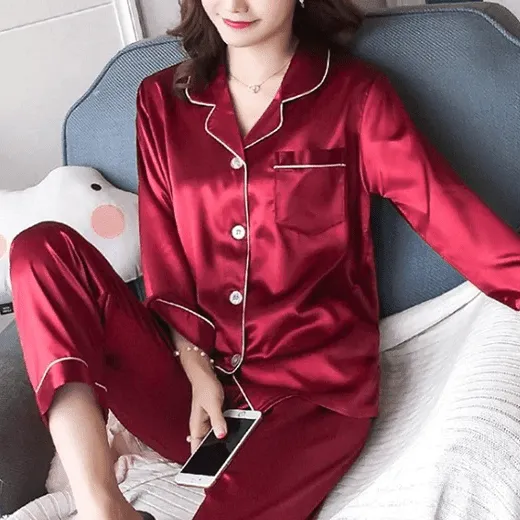 Satin Long PJ Set