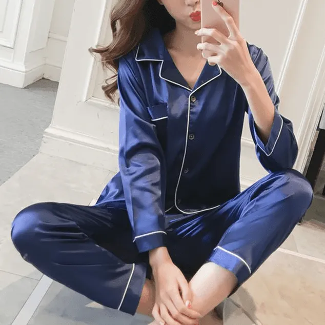 Satin Long PJ Set