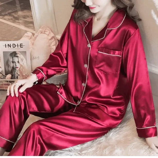Satin Long PJ Set