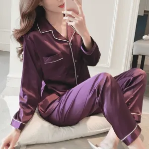 Satin Long PJ Set