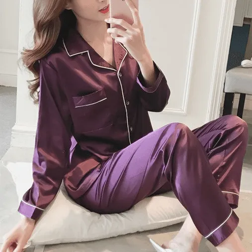 Satin Long PJ Set