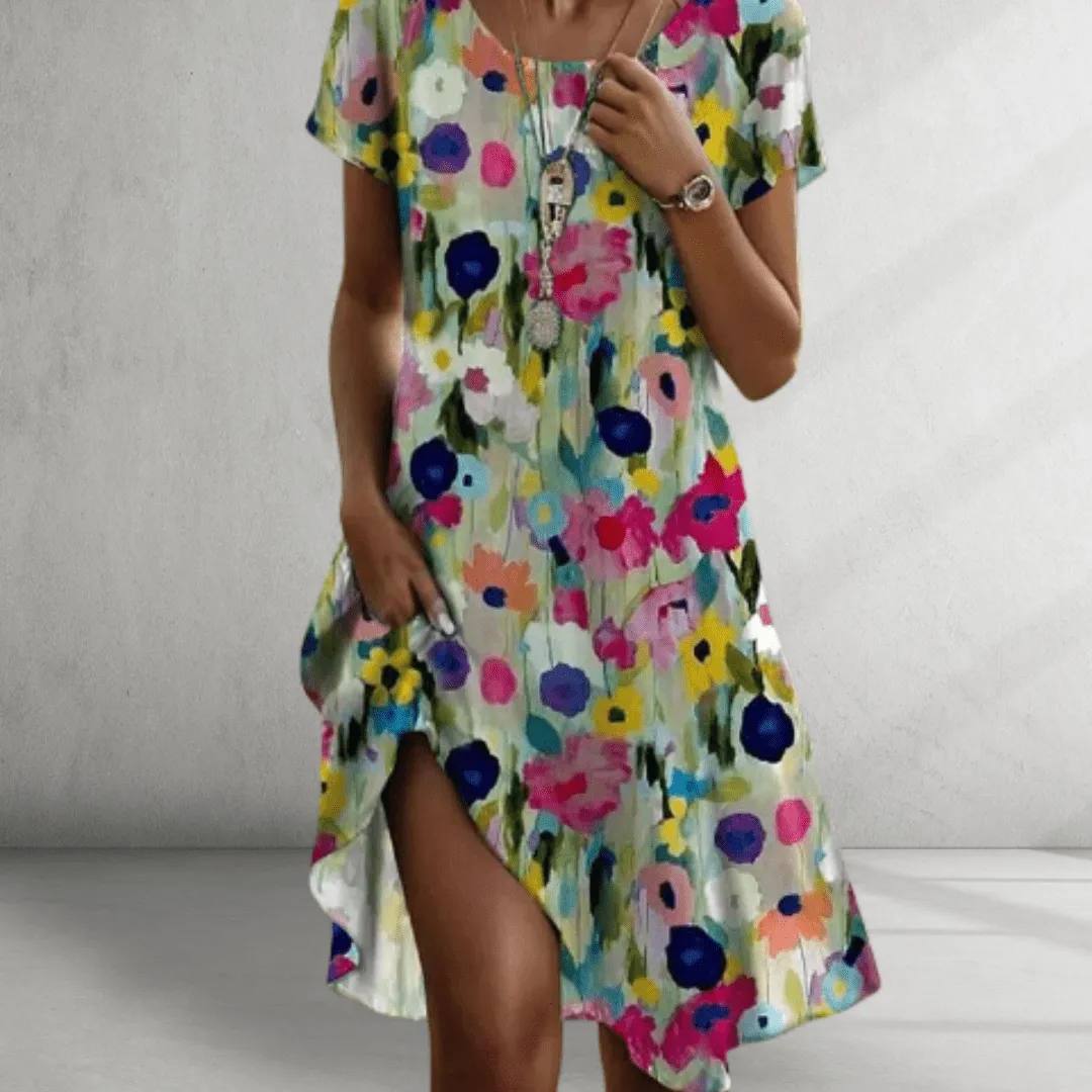 Shirt Dress – Floral Pattern – Casual Vintage Look