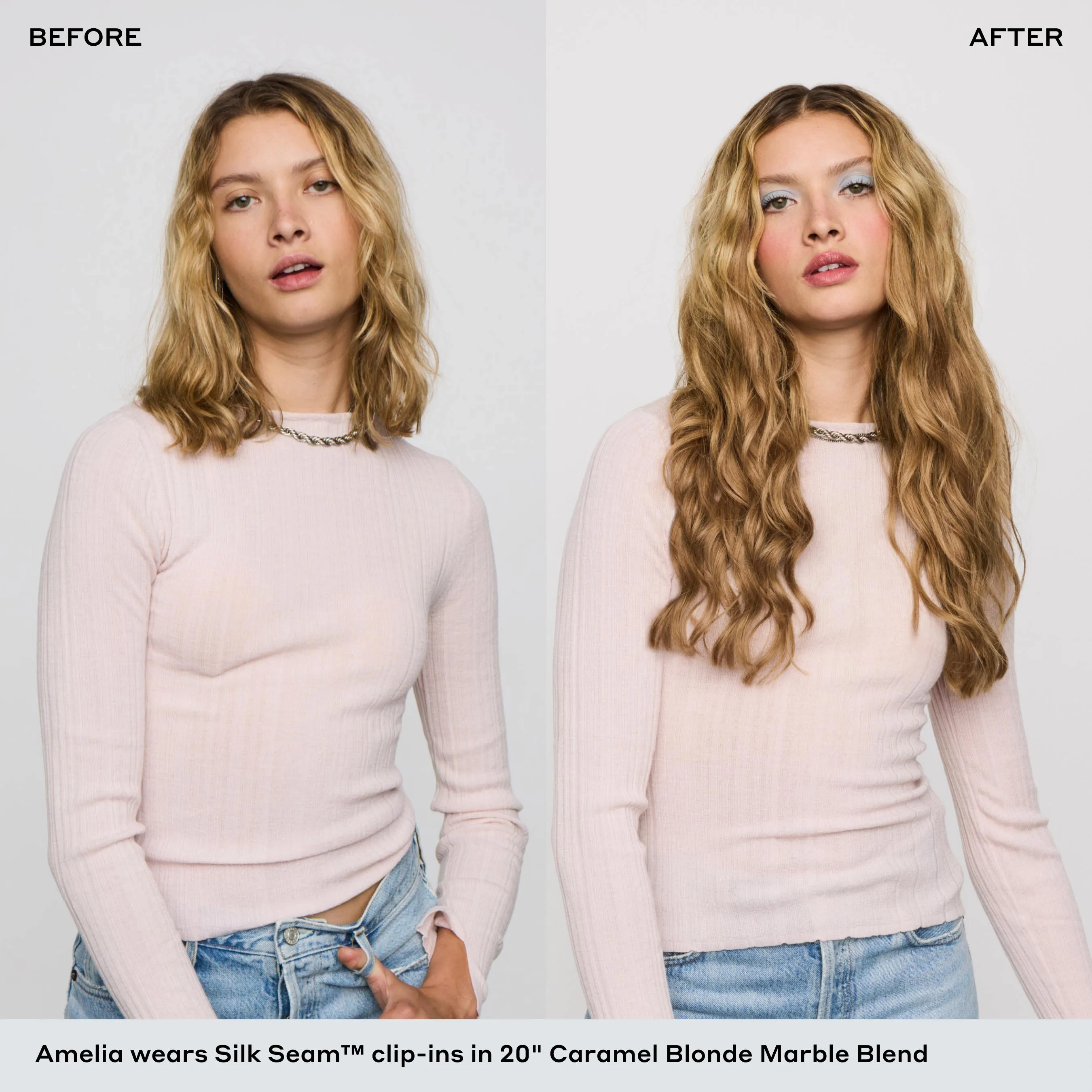 Silk Seam™ Clip-In, Warm Brown/Honey Blonde