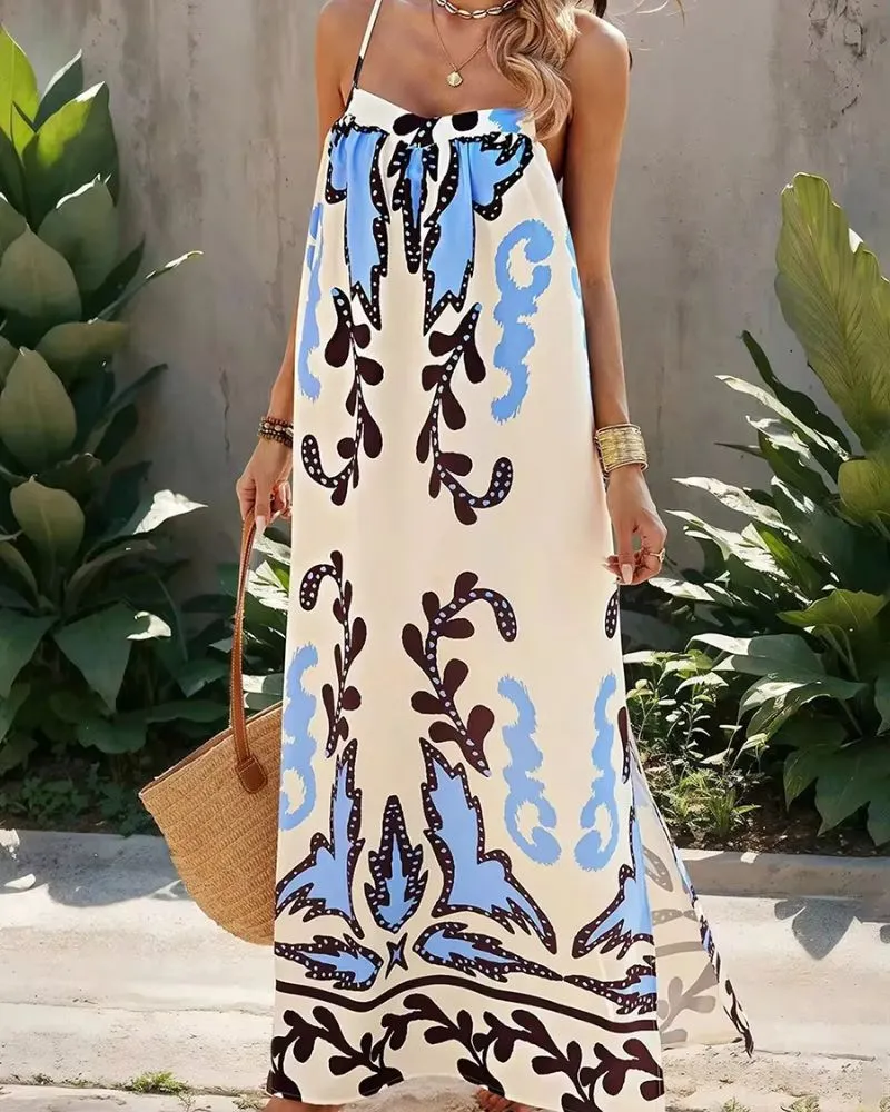 SILVANA - ETHNIC PRINTED LOOSE CAMI DRESS